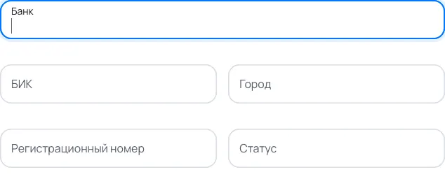 Пример заполнения: Банк в корпоративном справочнике