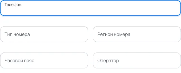 Пример заполнения: Телефон для связи с клиентом