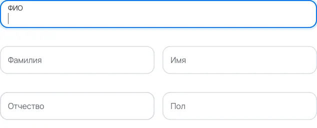 Пример заполнения: ФИО в карточке клиента